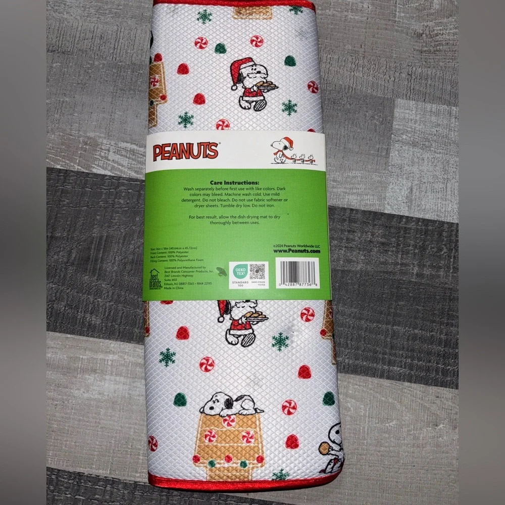 🌲Peanuts Snoopy Holiday Dish Drying Mat